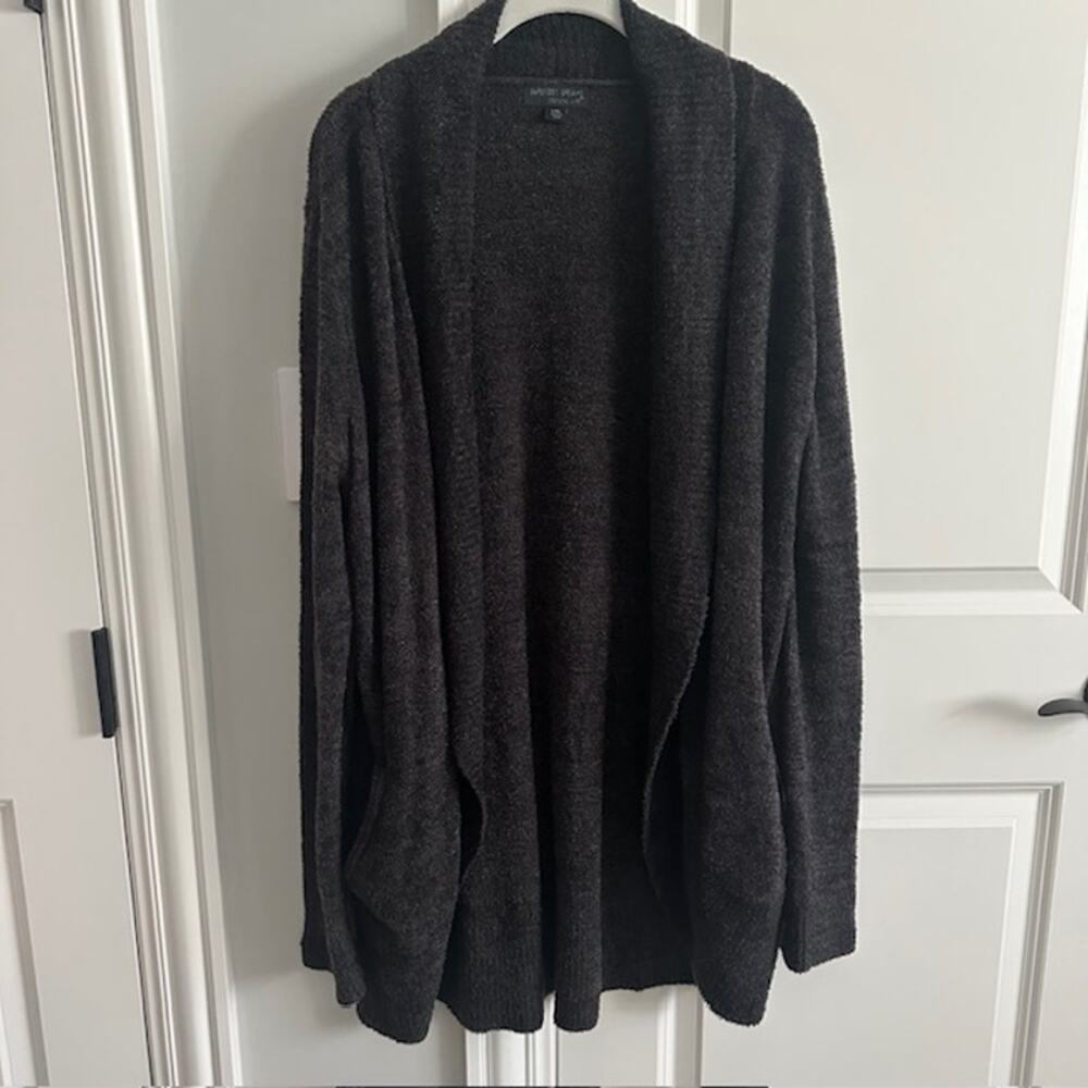 Barefoot Dreams Cozychic Lite Open Cardigan Size: L/XL Carbon Gray - Picture 3 of 10